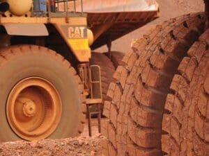 Rocks lodged in a tyre tread void
