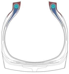 el daño del talón Cross section of a tyre